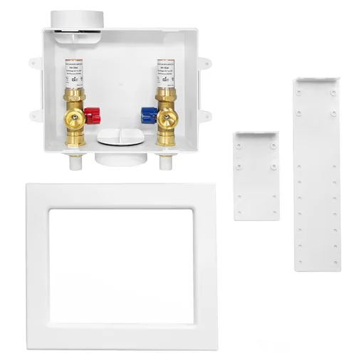 Miniatura 8 de EFIELD Caja de salida para lavadora con drenaje central, 1/2 pulgada CPVC x 3/4 pulgadas MHT (conexión CPVC de 1/2 pulgada), blanco, con pararrayos