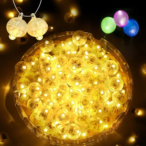 Miniatura 16 de 50 mini luces LED, globos de luz LED para decoraciones de fiesta, luces de fiesta de neón para linterna de papel, huevos de Pascua, fiesta de Rojo