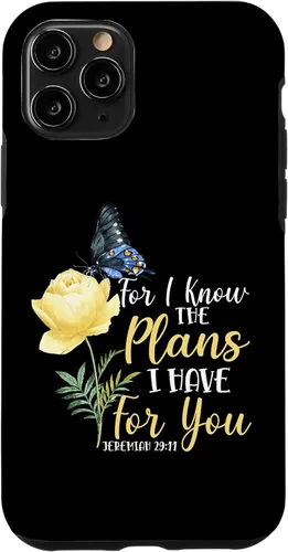 Miniatura 27 de iPhone 16 Christian Bible Verse Butterfly Rose Flower Jeremiah 29:11 Case