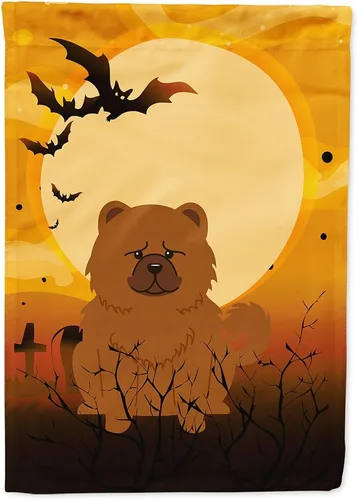 Miniatura 190 de Caroline's Treasures BB4307GF - Bandera de Halloween Airedale para jardín, bandera decorativa para patio exterior, obras de arte de patio, macizos