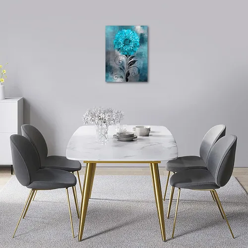 Miniatura 2 de NINEASO Arte de pared con flores abstractas, cuadros de lienzo de flores rústicas para dormitorio, baño, decoración de pared, impresiones modernas