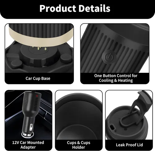 Miniatura 3 de Enfriador y calentador inteligente 2 en 1 de 12 V, mantiene la bebida fría o caliente en el soporte, calentador de agua y leche para bebidas y café