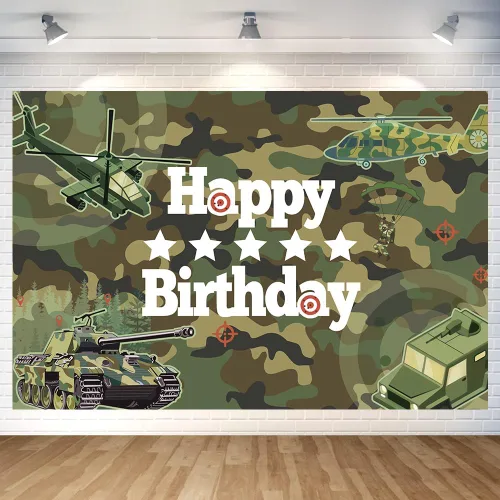 Miniatura 10 de Fondo de baloncesto con texto en inglés «Happy Birthday» para decoración de fiesta de baloncesto en interiores y exteriores, suministros