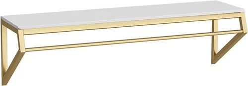 Modern Simple - Estante de exhibición de metal resistente para hombres y mujeres, perchero de pared con madera, riel para ropa, toallero para colgar