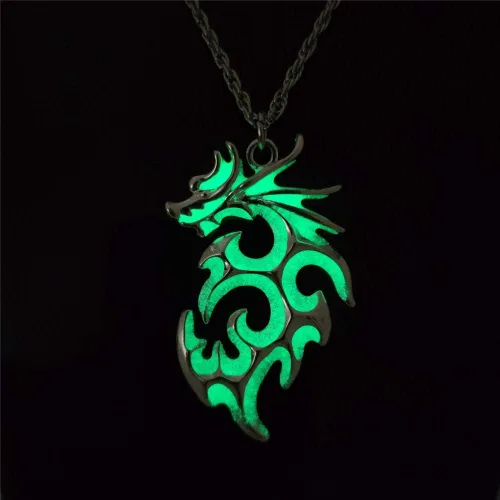 Miniatura 2 de Collar con colgante de dragón de animal para hombre, luminoso, tribal, tótem volador, collar para mujeres, hombres, adolescentes, joyería que brilla