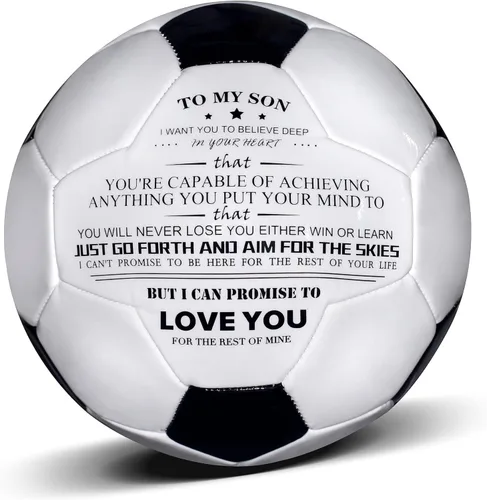 Miniatura 10 de Balón de fútbol tradicional tamaño 5, regalos para hija, hijo, nieto, regalos de fútbol inspiradores personalizados y atractivos
