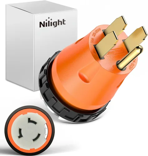 Miniatura 10 de Nilight Adaptador de corriente RV de 30 A a 30 A, enchufe de bloqueo de 4 clavijas, convertidor resistente de 125 voltios L14-30P a TT-30R 30 Amp