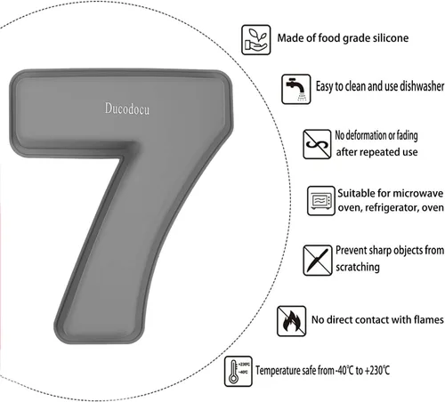 Miniatura 3 de Ducodocu Molde de silicona para tartas con números 3D, moldes para hornear, moldes novedosos para tartas, moldes para hornear bricolaje