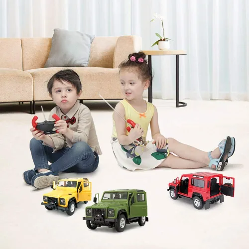 Miniatura 7 de RASTAR Land Rover Defender RC Car, modelo de juguete con control remoto Land Rover 1/14, puertas abiertas por manual, color verde
