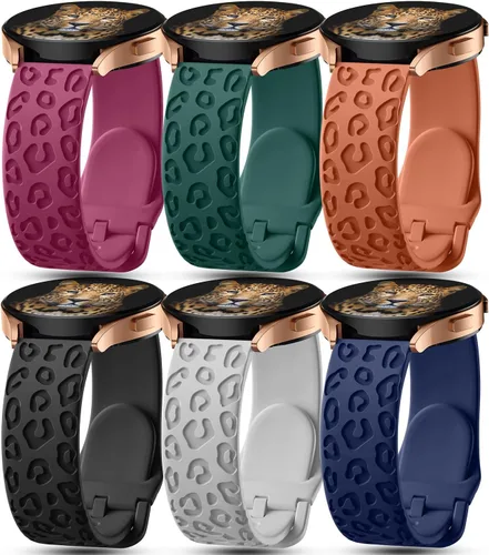 Miniatura 9 de Paquete de 6 correas grabadas compatibles con Samsung Galaxy Watch 5 Band/Galaxy Watch 4 Bands/Galaxy Watch 3 Bands/Active 2 Watch Bands, correa