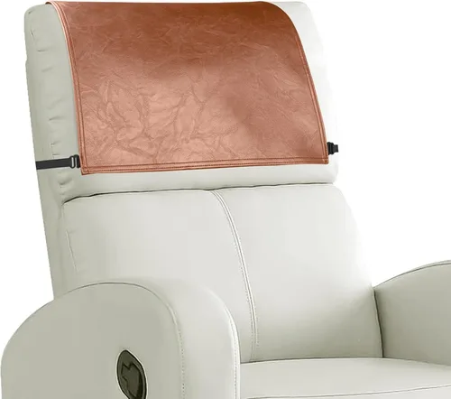 Miniatura 12 de Funda para reposacabezas para silla reclinable, protector para reposacabezas de piel sintética con correas elásticas, fundas para reposacabezas