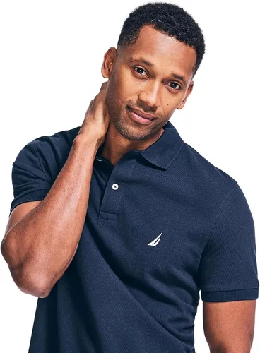 Miniatura 174 de Nautica playera polo clásica de mangas cortas, color sólido, para hombre
