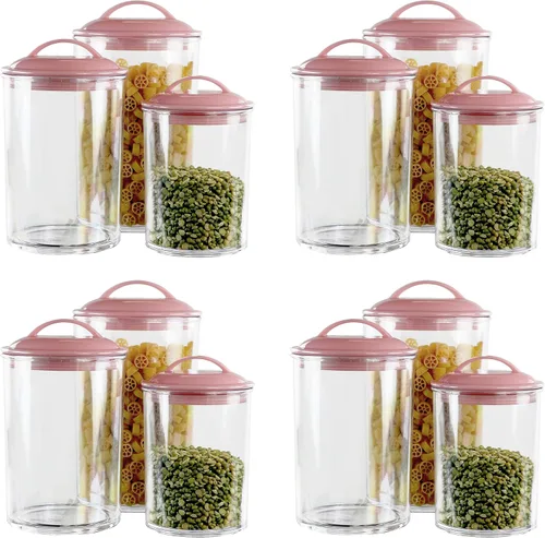 Miniatura 20 de Reston Lloyd Recipiente de almacenamiento de pasta de espagueti transparente alto con tapa hermética sin BPA para organización de despensa de Negro