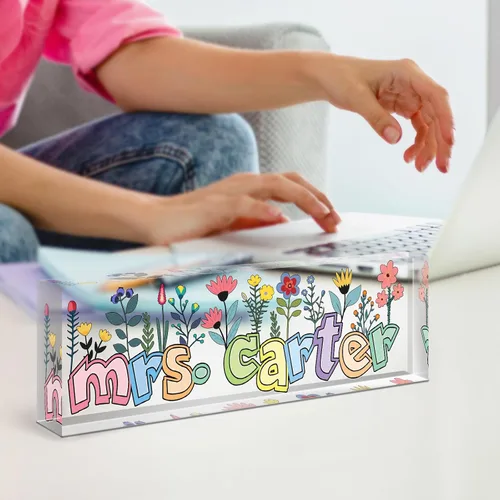 Miniatura 6 de Placa de nombre para profesor para escritorio, placa de nombre de escritorio personalizada, decoración de oficina para mujeres y hombres, accesorios