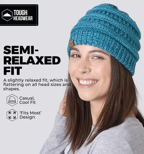 Miniatura 22 de Gorro de punto para mujer, cálido y suave, elástico, para clima frío de Tough Headwear