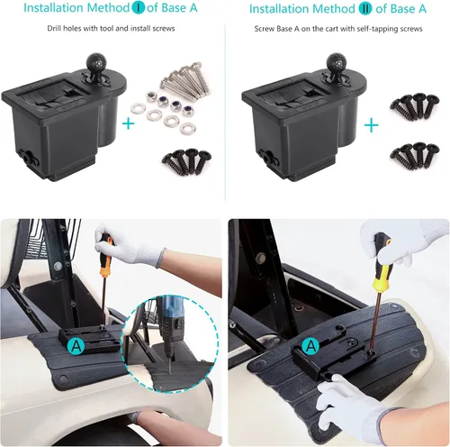 Miniatura 6 de 10L0L Limpiador de cabeza de palo de golf y pelota de golf 2 en 1 con soporte universal extraíble, se adapta a los modelos EZGO TXT RXV y Club Car