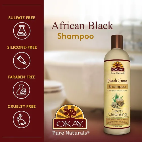 Miniatura 2 de OKAY Champú Jabón Negro Para Todo Tipo De Cabello Y Texturas