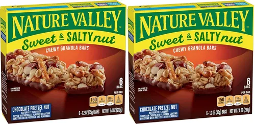 Miniatura 13 de Nature Valley Barras de granola de nueces dulces y saladas, chocolate oscuro cacahuate almendra, 6 barras, 7.2 oz