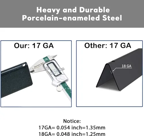 Miniatura 5 de Uniflasy Piezas de parrilla para barras aromatizadoras Weber Genesis para Genesis serie 300, acero de porcelana de 17.5 pulgadas para placas