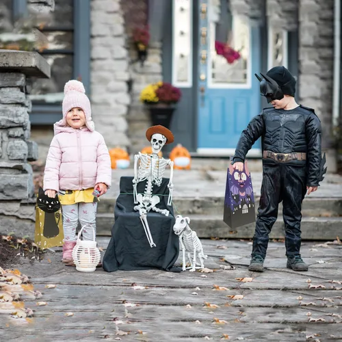 Miniatura 5 de Bolsas de golosinas de Halloween – 24 bolsas de dulces con 24 calcomanías, bolsa de regalo para suministros de fiesta de niños de Halloween