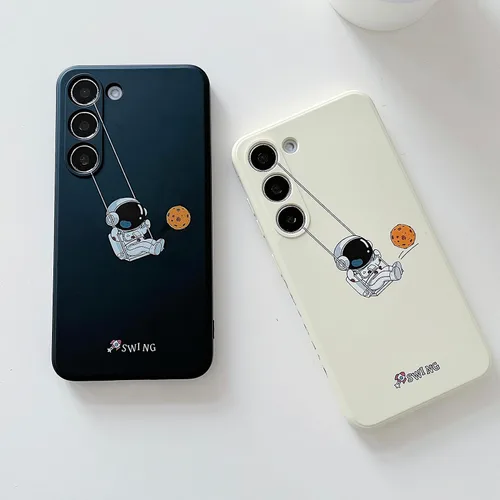 Miniatura 98 de Yonds Queen para Samsung Galaxy S21 Funda Linda, Diseño de Astronauta de Dibujos Animados, Espacio, Luna, Cohete, Elegante Cubierta Amortiguadora