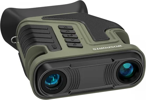 WOSPORTS 4K Night Vision Goggles– 64GB TF Card, 10X Optical & 8X Digital Zoom, 1315FT Infrared Range, IPX Waterproof, Ideal for Camping Verde militar