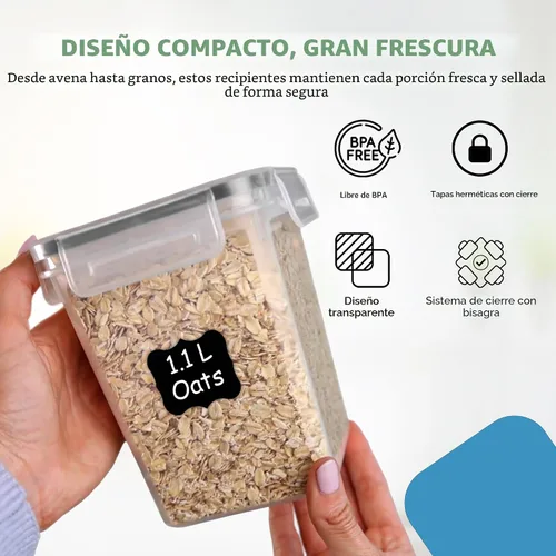 Miniatura 8 de Shazo Juego de 3 recipientes de almacenamiento de harina y azúcar (6 L, 2.9 L, 1.1 litros) grandes recipientes herméticos para almacenamiento