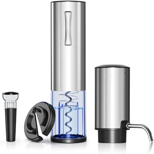 Miniatura 10 de Newise Abridor de Vino Eléctrico Recargable con Base de Carga y Cortador de Papel de Aluminio, Sacacorchos Automático para 60 Botellas, Regalo