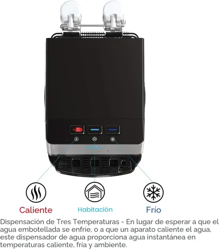 Miniatura 6 de Brio Dispensador de agua con refrigerador sin botella, de limpieza automática, sobre encimera, con filtración - Agua caliente, fría y a temperatura
