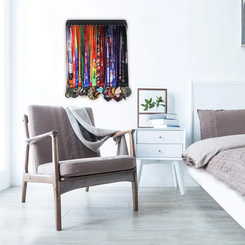 Miniatura 6 de Goutoports Exhibidor Colgador de Medallas - She Believed She Could She Did - Colgador de Pared Personalizado para Medallas de Corredor de Carreras