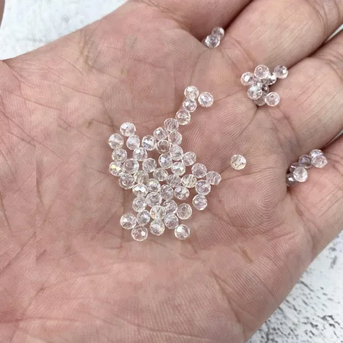 Miniatura 2 de 1000 cuentas de cristal de 0.118 pulgadas, cuentas de cristal de Rondelle facetadas, transparente AB