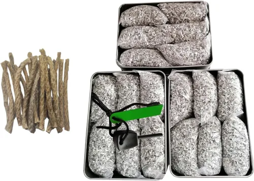 Kit de iniciación de fuego con magnesio y varilla ferro – Equipo de supervivencia de emergencia con 12 bolsas de magnesio 99% puro + Bolsa