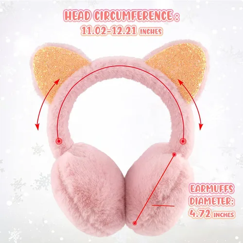 Miniatura 5 de XIAOHAWANG Orejeras de invierno para niños y niñas, orejeras cálidas para bebés y niños, calentador de orejas acolchado de felpa
