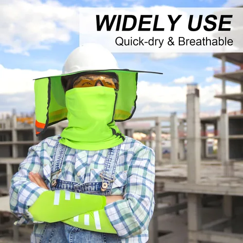 Miniatura 7 de Parasol de sombrero duro con visera de ala completa, protege tu cuello del sol, accesorios de construcción para hombres para sombreros duros