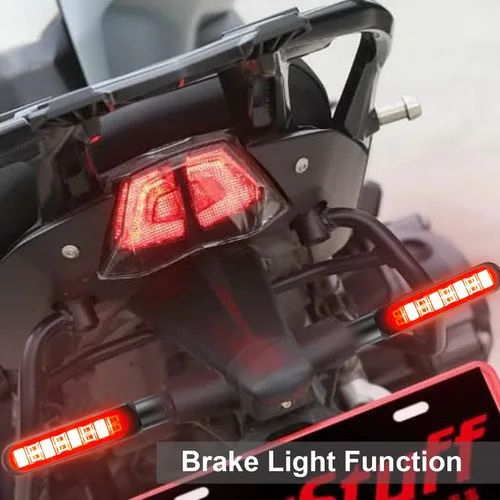 Miniatura 2 de Kinstecks 4 indicadores de motocicleta luces intermitentes intermitentes de giro para motocicleta luces de marcha diurna luces de freno 12V 16LED