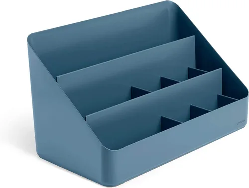 Miniatura 8 de Poppin Organizador de escritorio con 3 niveles, separadores deslizantes y extraíbles, estación de carga, organizador de espacio de trabajo todo