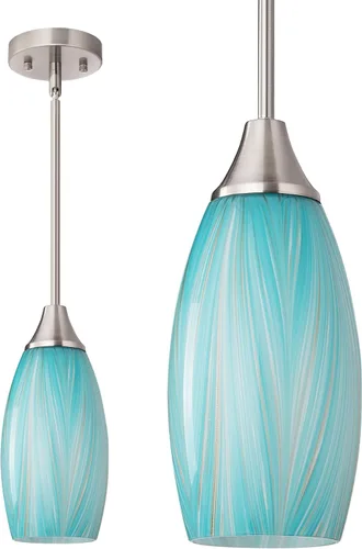 Miniatura 9 de EDISHINE Accesorio de Lámpara Colgante, Lámpara Colgante de Vidrio Artístico Hecha a Mano, Luz de Techo Cableada, Pantalla de Vidrio de Mármol Gris