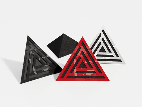 Miniatura 8 de (2 Pack) — Espuma acústica para absorción de sonido y difusión en esquinas de techo, trampa de bajos «Triángulo» con placa HDF laminada perforada
