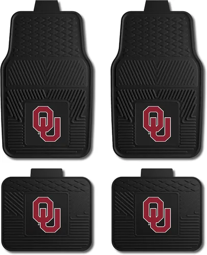 Fanmats University of Oklahoma Sooners Juego de 4 alfombrillas para coches, SUV, camionetas - Protección para todo clima, diseño de depósito