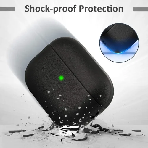 Miniatura 2 de JIELIELE - Funda de actualización compatible con el estuche de Airpods Pro, funda protectora de cuerpo completo de textura de cuero compatible