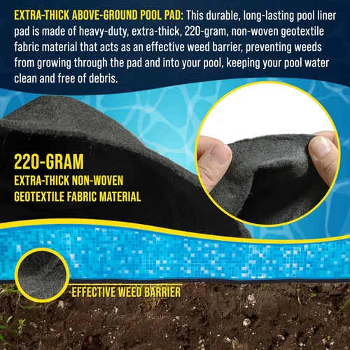 Miniatura 4 de U.S. Pool Supply Ground Shield - Almohadilla para revestimiento de piscina redonda de 15 pies de servicio pesado para piscinas sobre el suelo