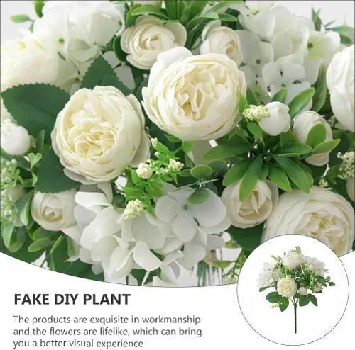 Miniatura 2 de Cabilock 1 ramo de flores artificiales para boda, peonía nupcial, ramo decorativo de flores falsas para fiestas en casa y celebraciones románticas