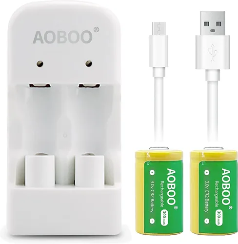 2 unids CR15H270 3V CR2 300Mah batería recargable con cargador USB, para cámara fotográfica freno de disco