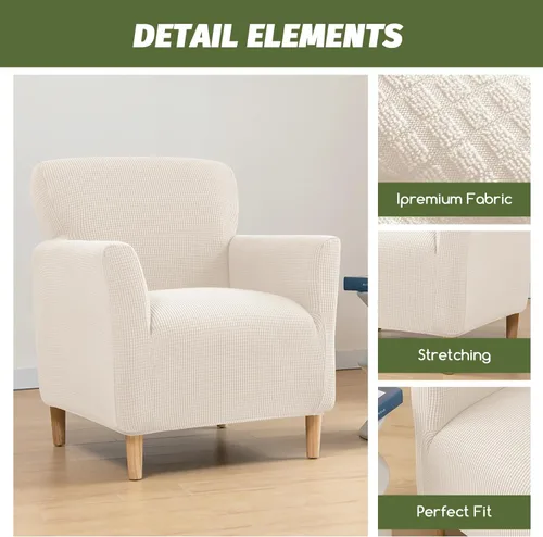 Miniatura 2 de FUANGUI Funda para Sillón de Banquete con Brazos Fundas para Sillas Elásticas Funda para Sillón Club Funda Suave para Sillón Sofá Cubiertas 03