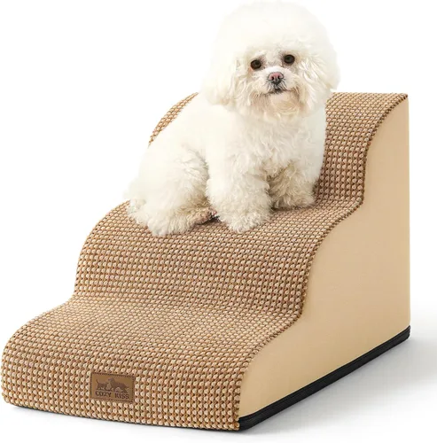 Miniatura 13 de COZY KISS Escaleras para perros pequeños de 11.8 pulgadas de alto, escalón curvado para cachorros, gatos mayores, rampa mediana para mascotas