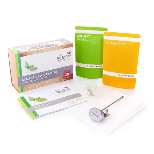 Miniatura 9 de El mejor kit de fabricación de quesos – Kit de bricolaje para 10 quesos: Mozzarella, Mascarpone, Feta, Ricotta – Incluye cuajo y folleto