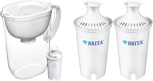 Brita Jarra grande de filtro de agua + 2 filtros de repuesto estándar Blanco
