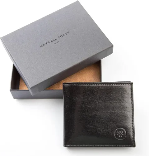 Miniatura 5 de Maxwell Scott - Cartera plegable de piel de lujo para hombre The Vittore Billetera clásica para recibos, Negro
