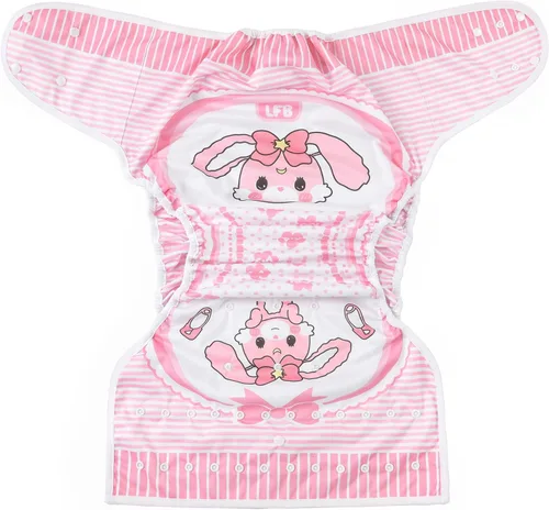 Miniatura 7 de Littleforbig Lavable Ajustable Reutilizable Impermeable Tela Adulto Pañal Wrap Cover - Bebé Usagi Patrón S