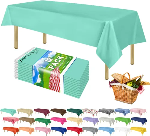 Miniatura 59 de Zimpleware - Mantel redondo de plástico para fiestas de 213 cm (84 pulgadas) de diámetro (paquete de 1, 6 y 12 unidades)